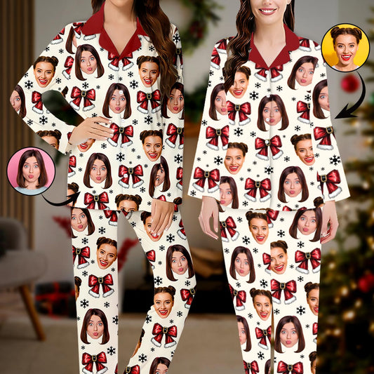 Coquette Besties Christmas - Personalized Bestie Button Down Pajamas