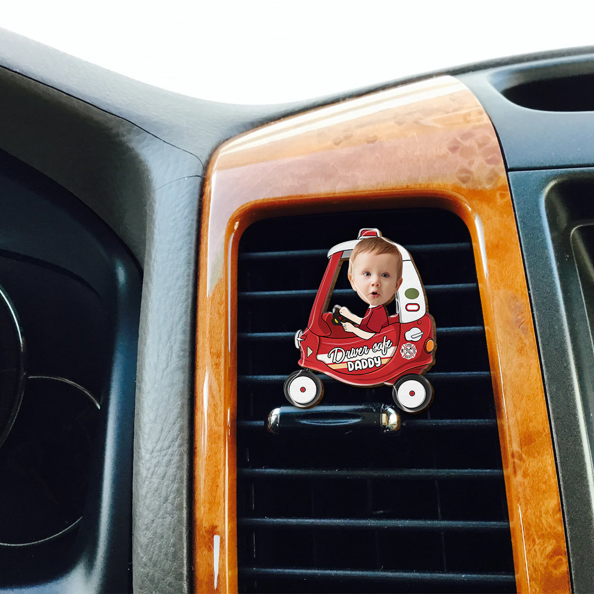 Drive Safe, Daddy/ Dad/ Papa... - Personalized Father Shaped Car Visor Clip