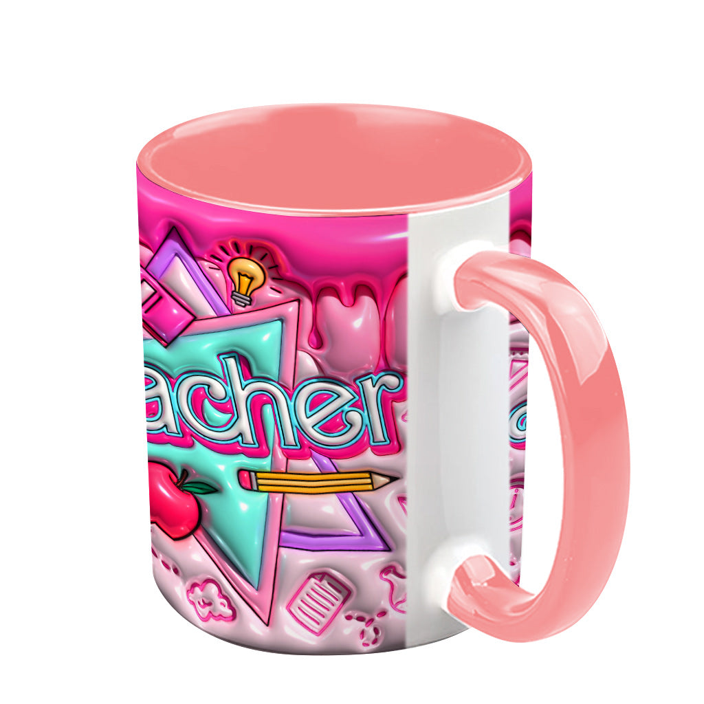 Pink Inflated - Personalized Teacher Accent Mug