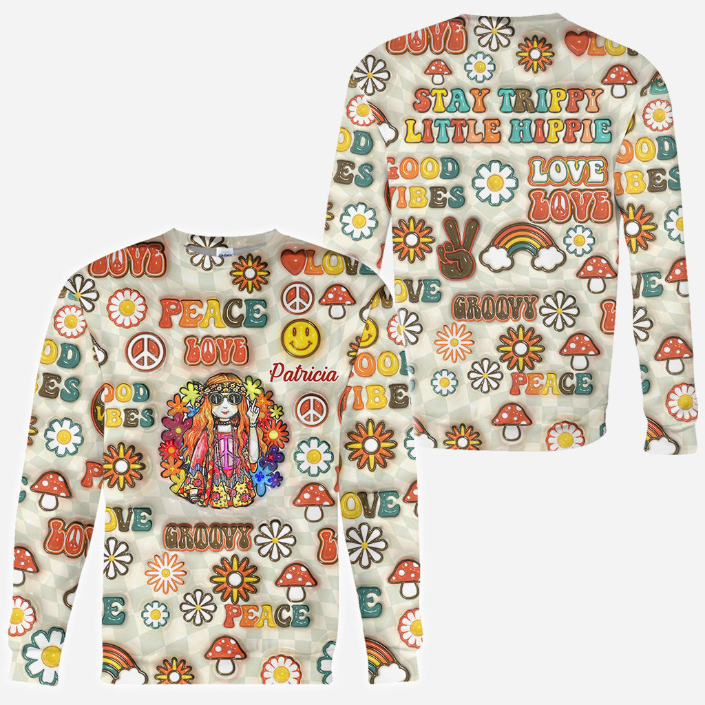 Hippie Soul Retro Multi Style - Personalized Hippie All Over Shirt