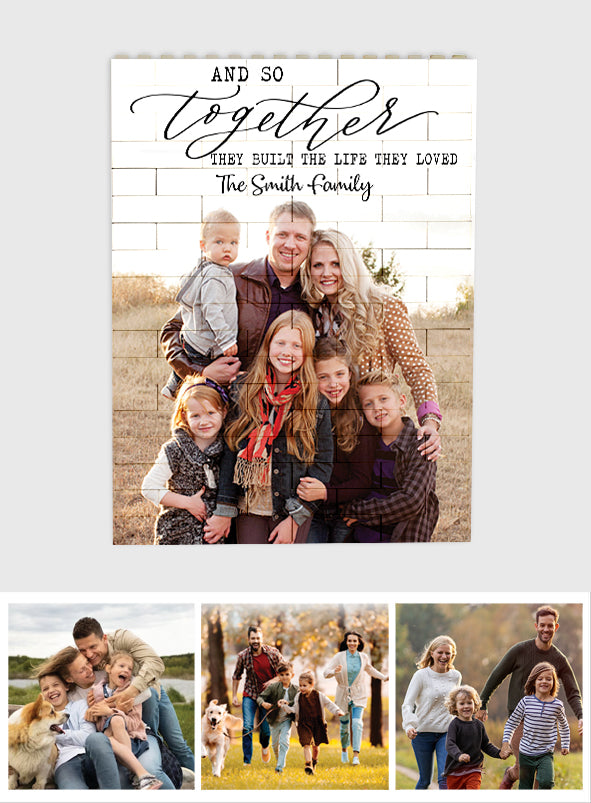 And So Together They Built The Life They Loved - Personalized Family One-sided Vertical Rectangle Building Brick Blocks