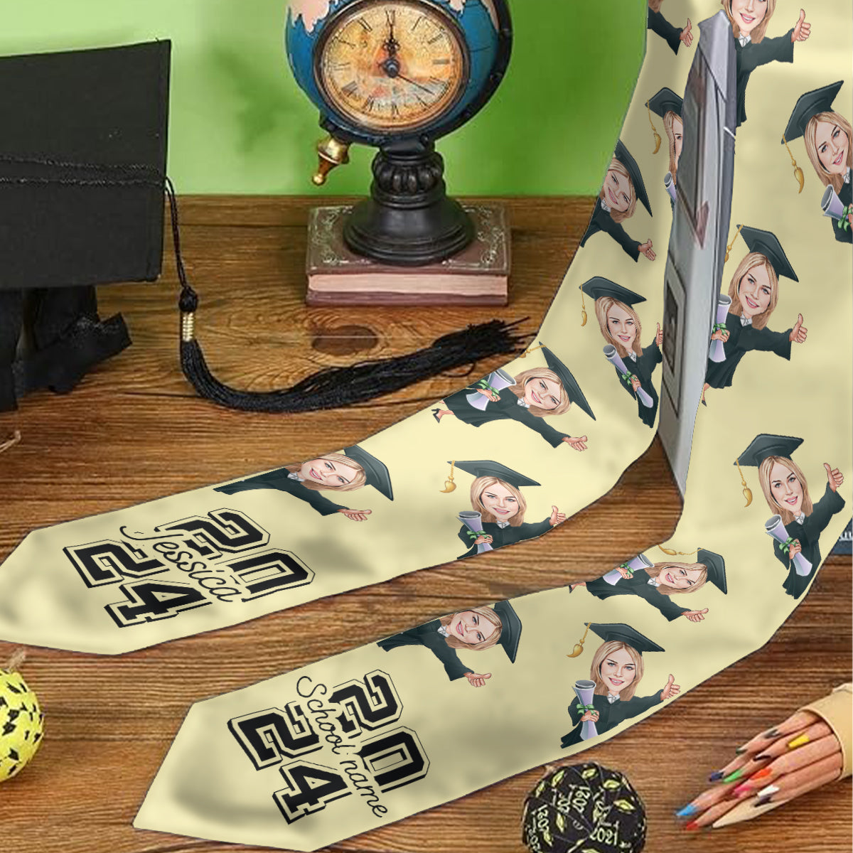 Caricature Funny Character - Personalized Graduation Graduation Stole