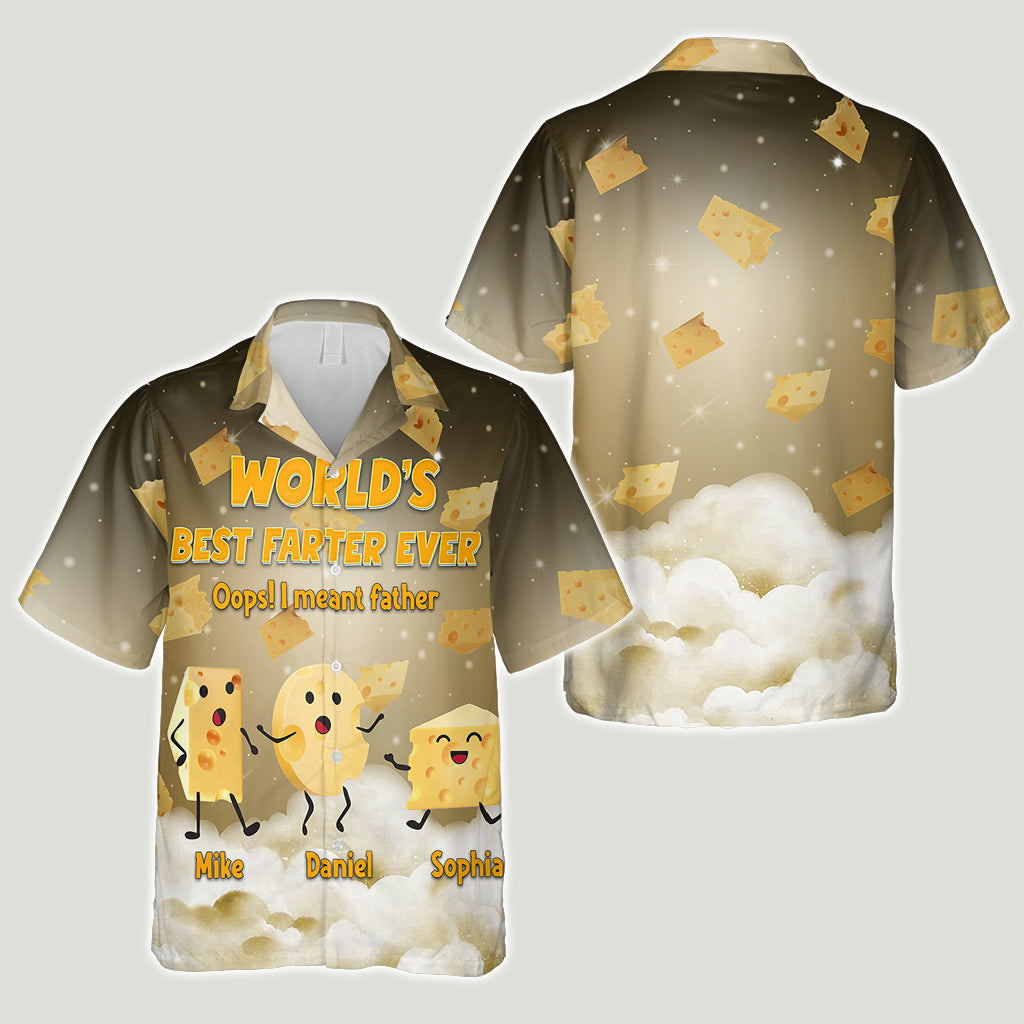 World's Best Farter Funny Cheese - Personalized Father Hawaiian Shirt