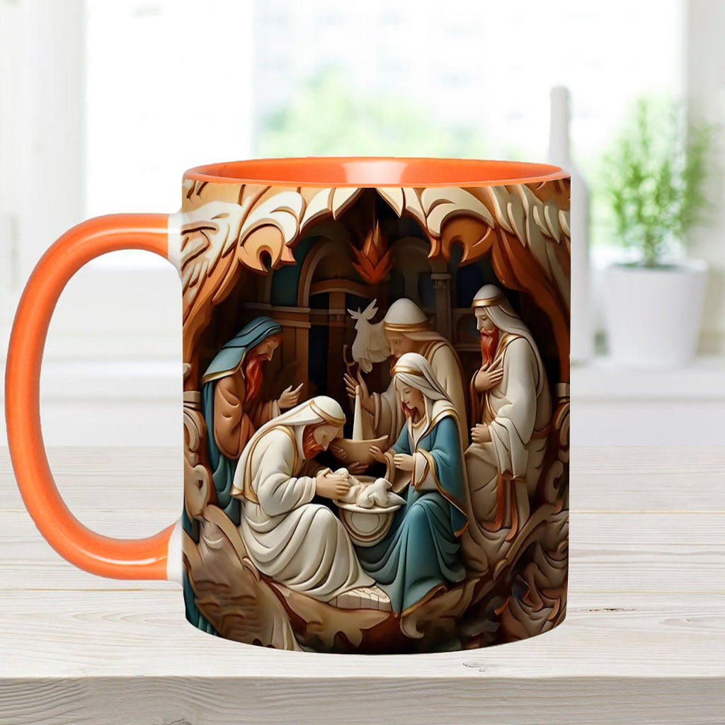 O Come Let Us Adore Him - Personalized Christian Accent Mug