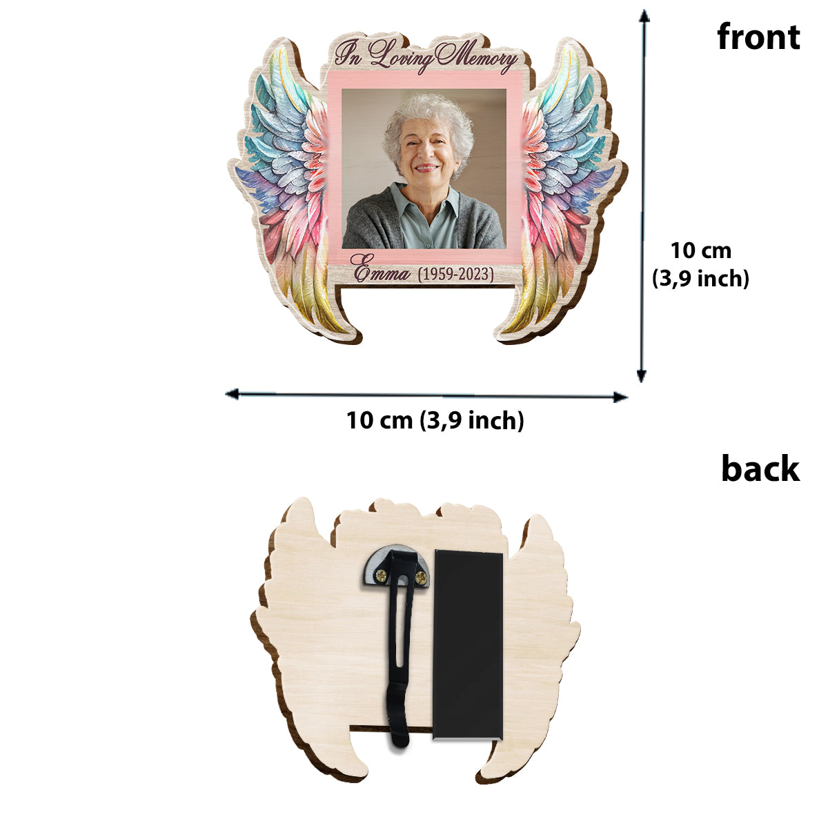 In Loving Memory Of - Personalized Memorial Shaped Car Visor Clip