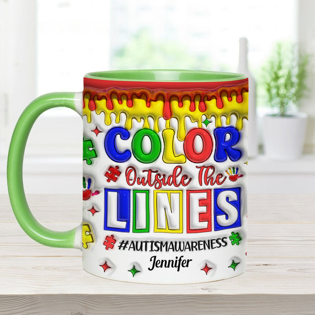 Autism Awareness - Personalized Autism Awareness Accent Mug