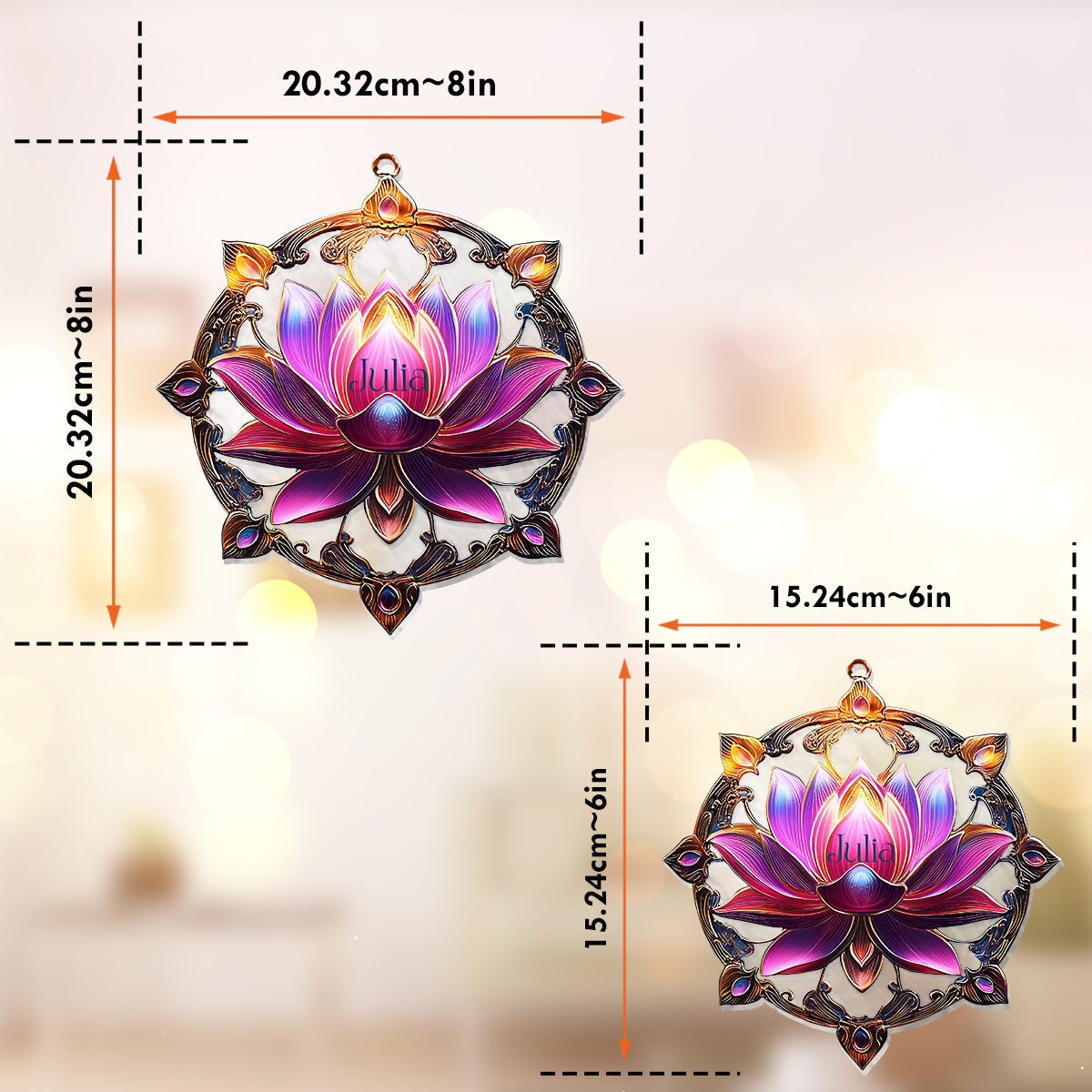 Beautiful Lotus - Personalized Yoga Window Hanging Suncatcher Ornament