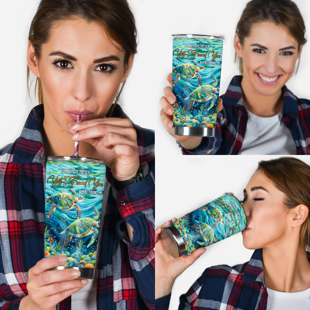 You & Me And The Sea - Personalized Turtle Tumbler