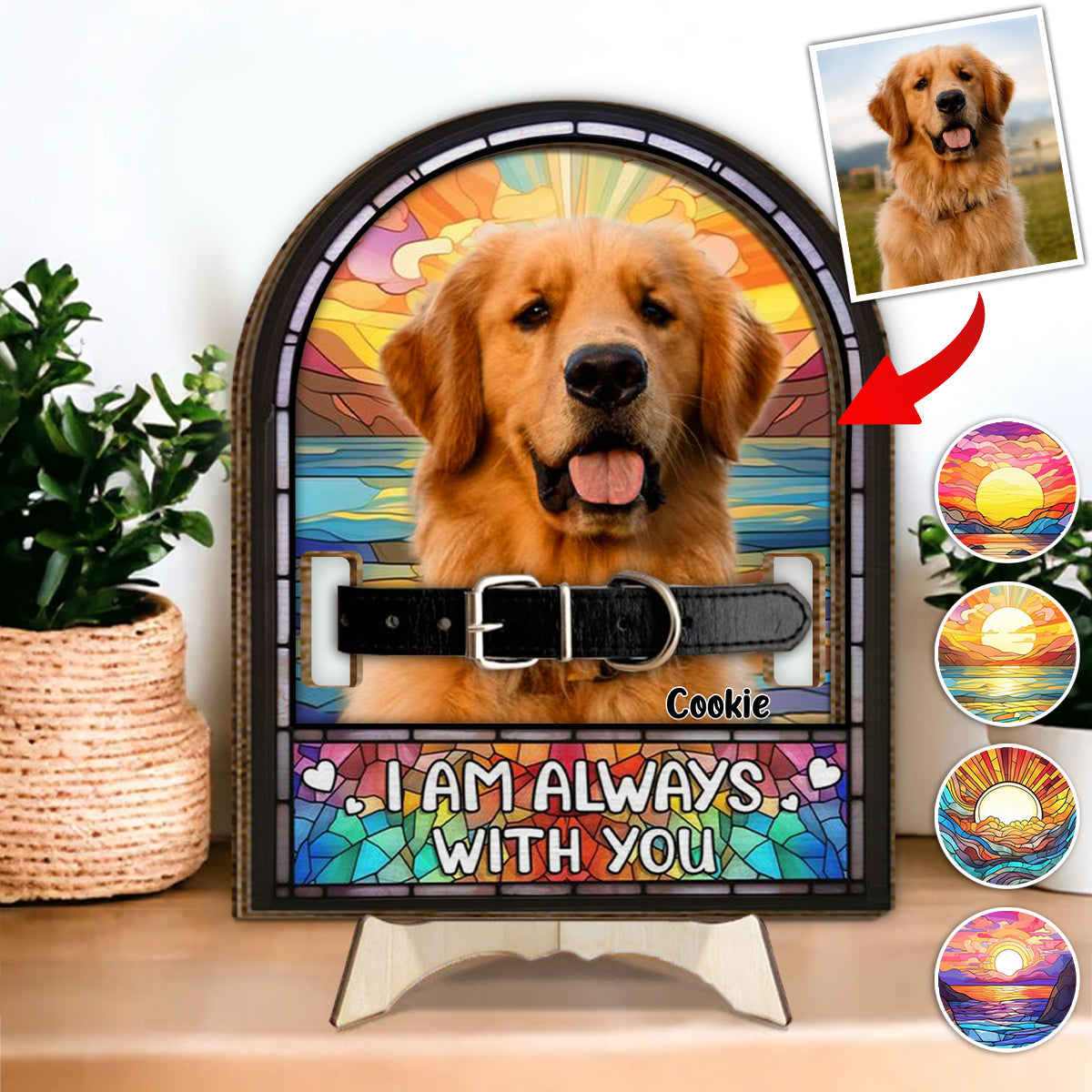 I'm Always With You - Personalized Dog 2 Layered Wood Sign / Wood Plaque