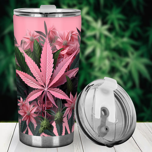 Pink Stoner Chick - Personalized Weed Tumbler