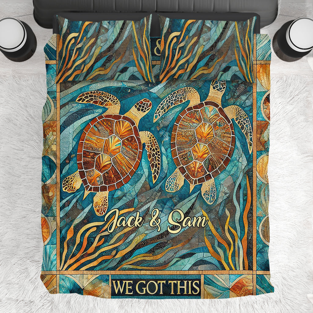 You & Me, We Got This - Personalized Turtle Bedding Set