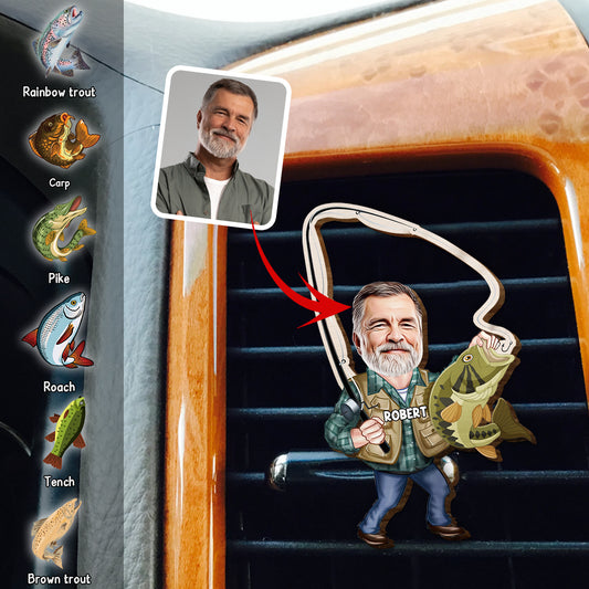 Keep It Reel - Personalized Fishing Shaped Car Visor Clip