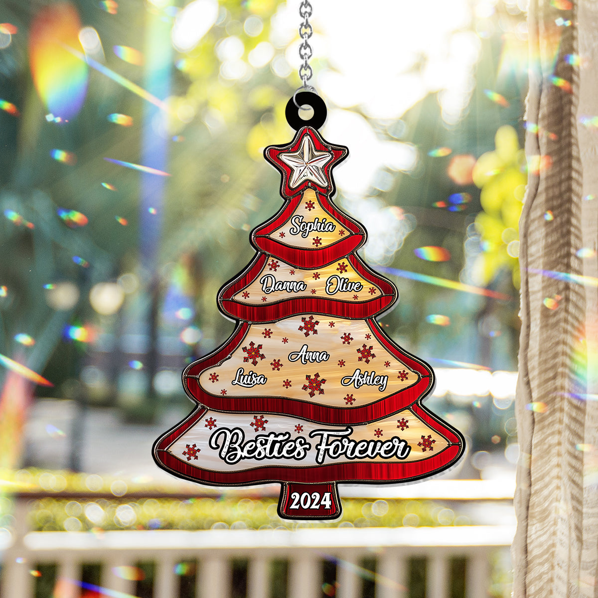 Besties Forever - Personalized Bestie Window Hanging Suncatcher Ornament