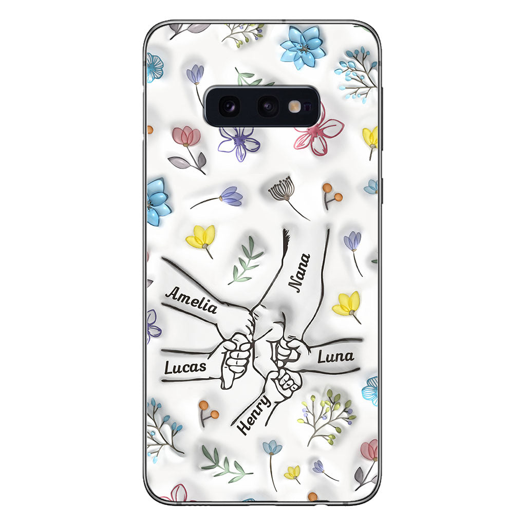 Holding Hands Grandma Mom Nana - Personalized Grandma Phone Case