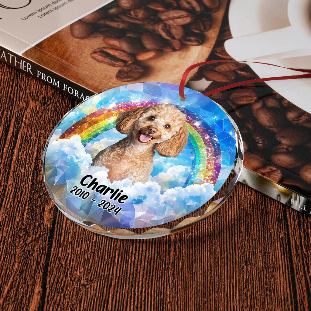 Forever In My Heart - Personalized Dog Round Shaped Glass Ornament