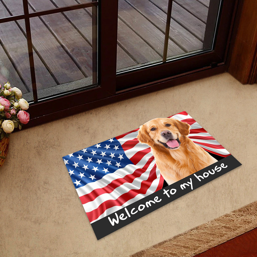 Welcome To My House - Personalized Dog Shaped Doormat