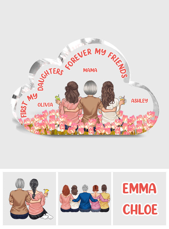 Beautiful Tulip Mother & Daughter Plaque - Personalized Mother Custom Shaped Acrylic Plaque