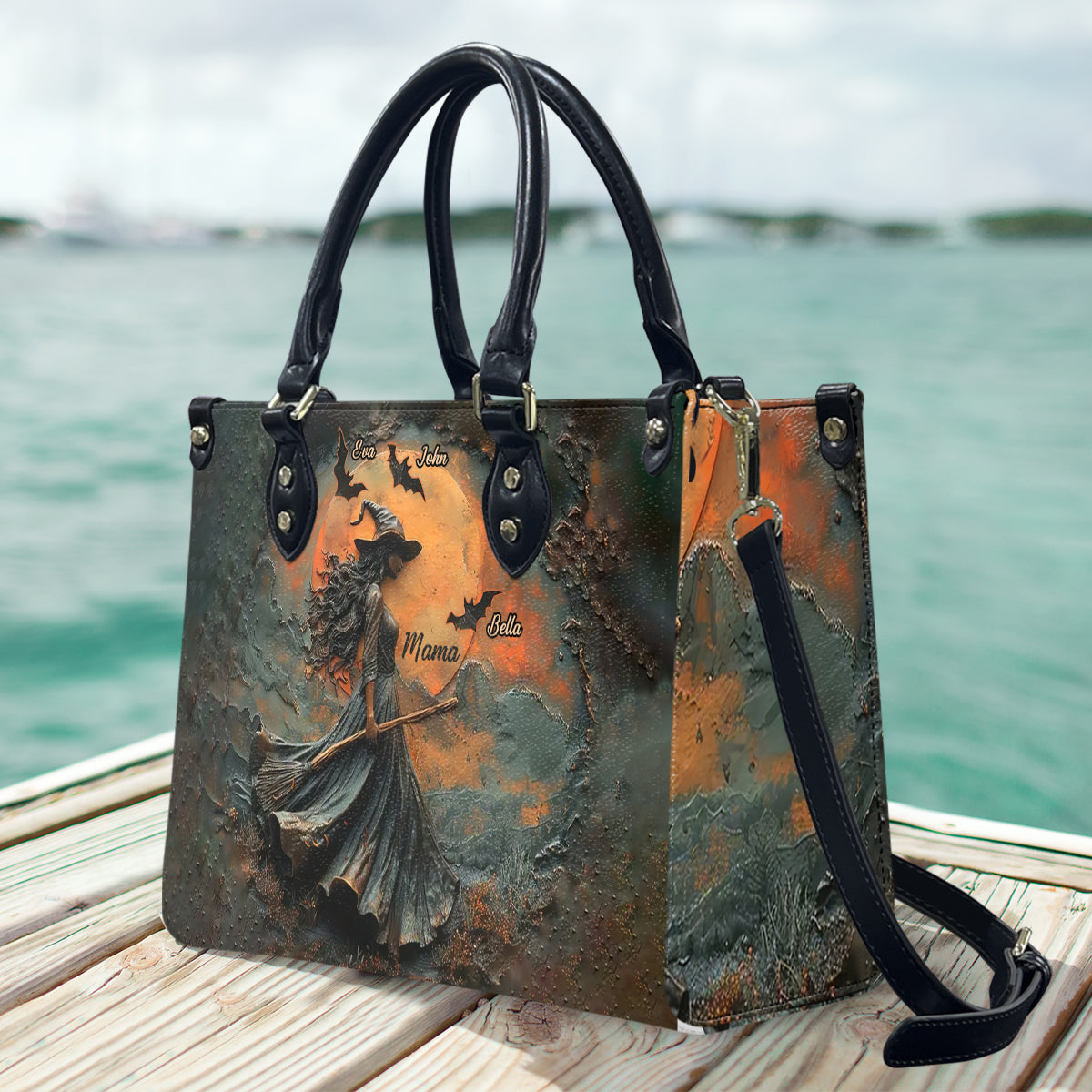 Happy Halloween - Personalized Mother Leather Handbag