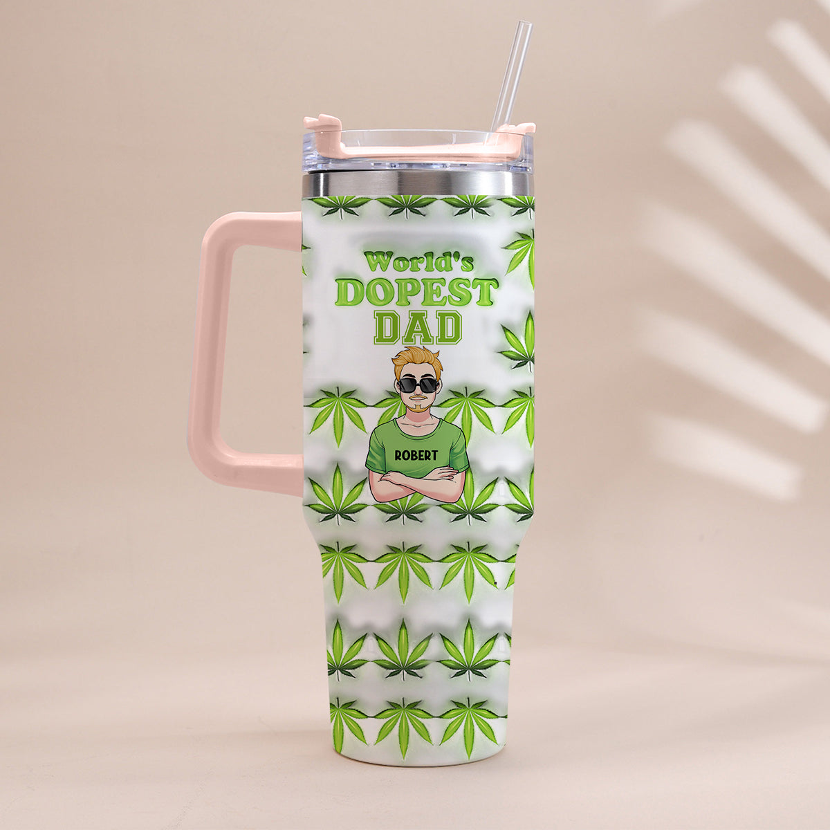 Dopest Dad Ever - Personalized Father Tumbler With Handle