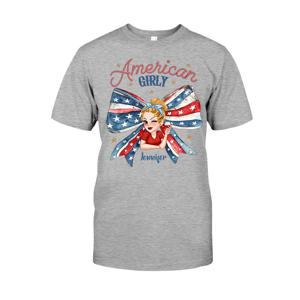 Coquette American Girl - Personalized Independence Day/ 4th of July T-shirt And Hoodie