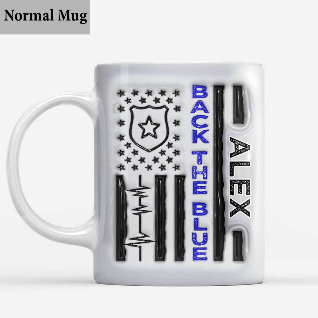 Police Officer Back The Blue Patriotic 4th July - Personalized Police Officer Mug