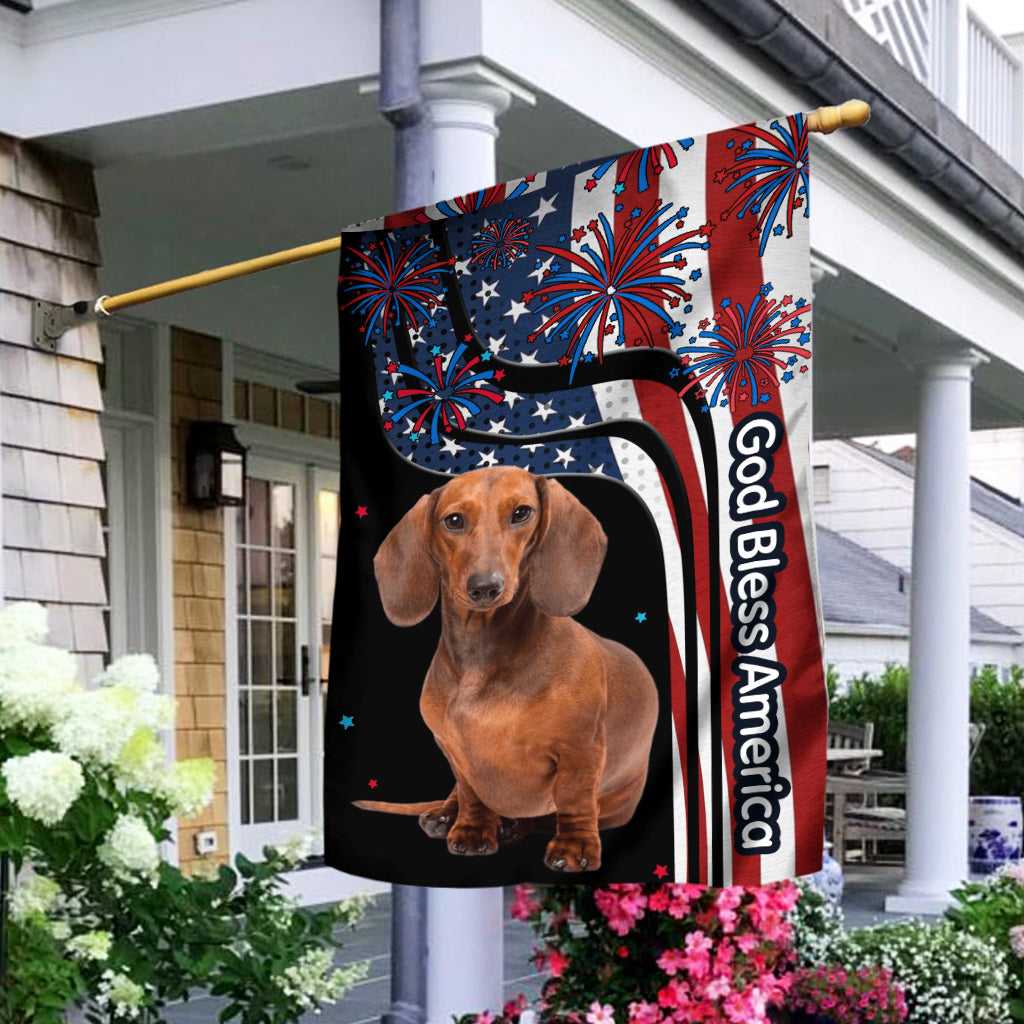 God Bless America - Personalized Dog House Flag