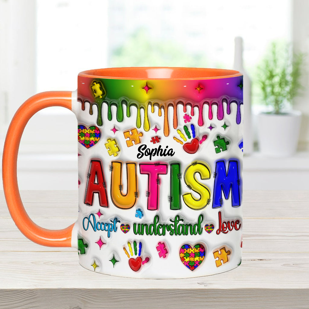 Autism Awareness - Personalized Autism Awareness Accent Mug