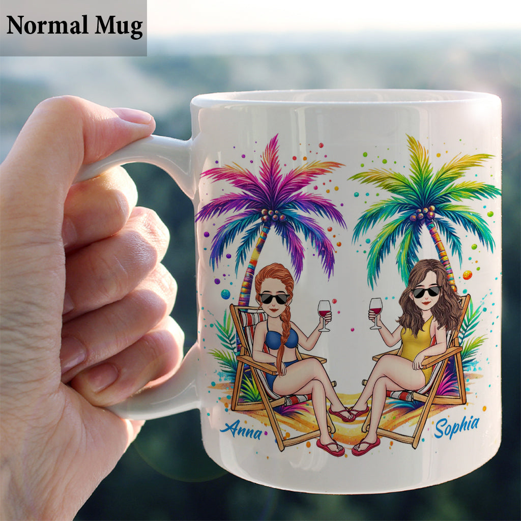 Besties Forever Summer Vibes - Personalized Sea Lover Mug