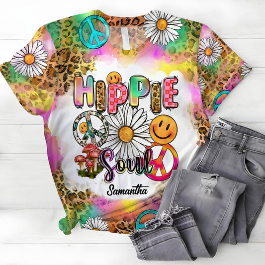 Hippie Soul Western Style - Personalized Hippie All Over Shirt