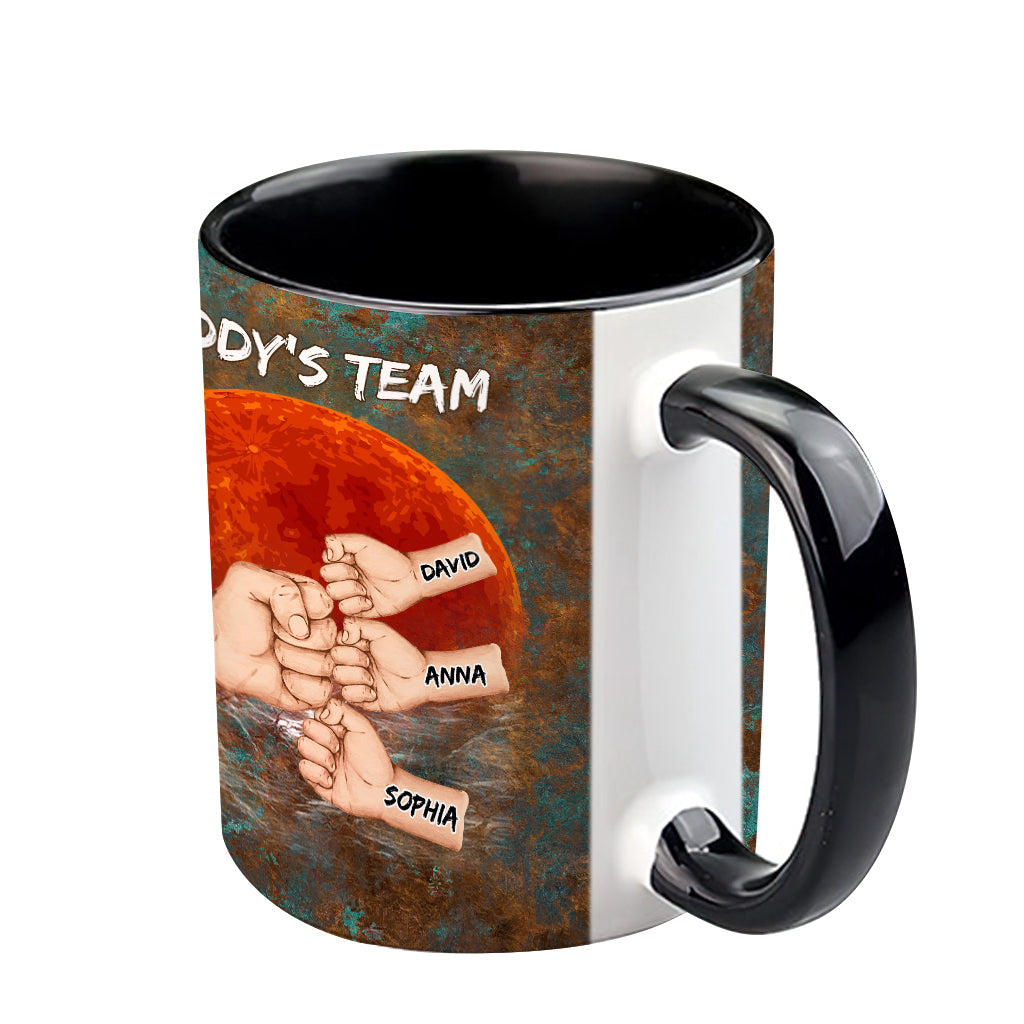 Daddy's Team - Personalized Father Accent Mug