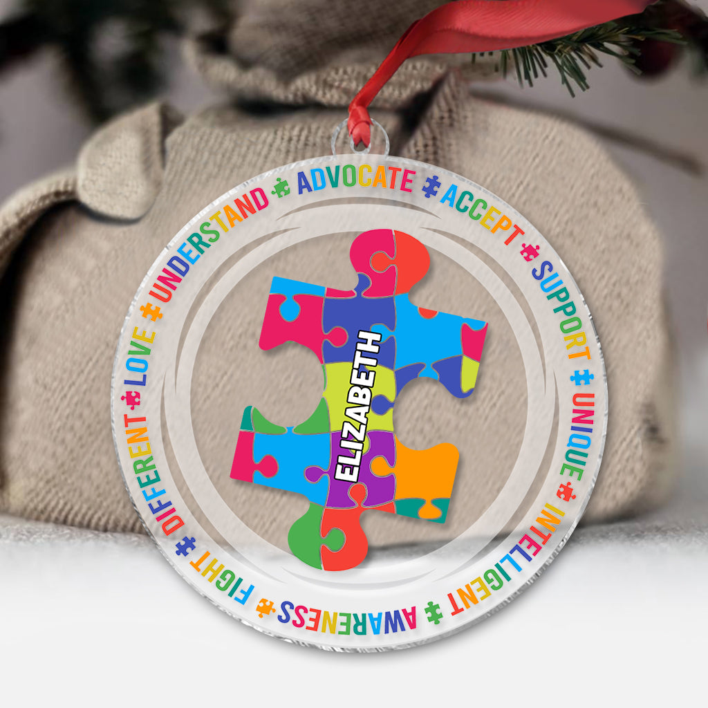 Love Understand - Personalized Autism Awareness Transparent Ornament