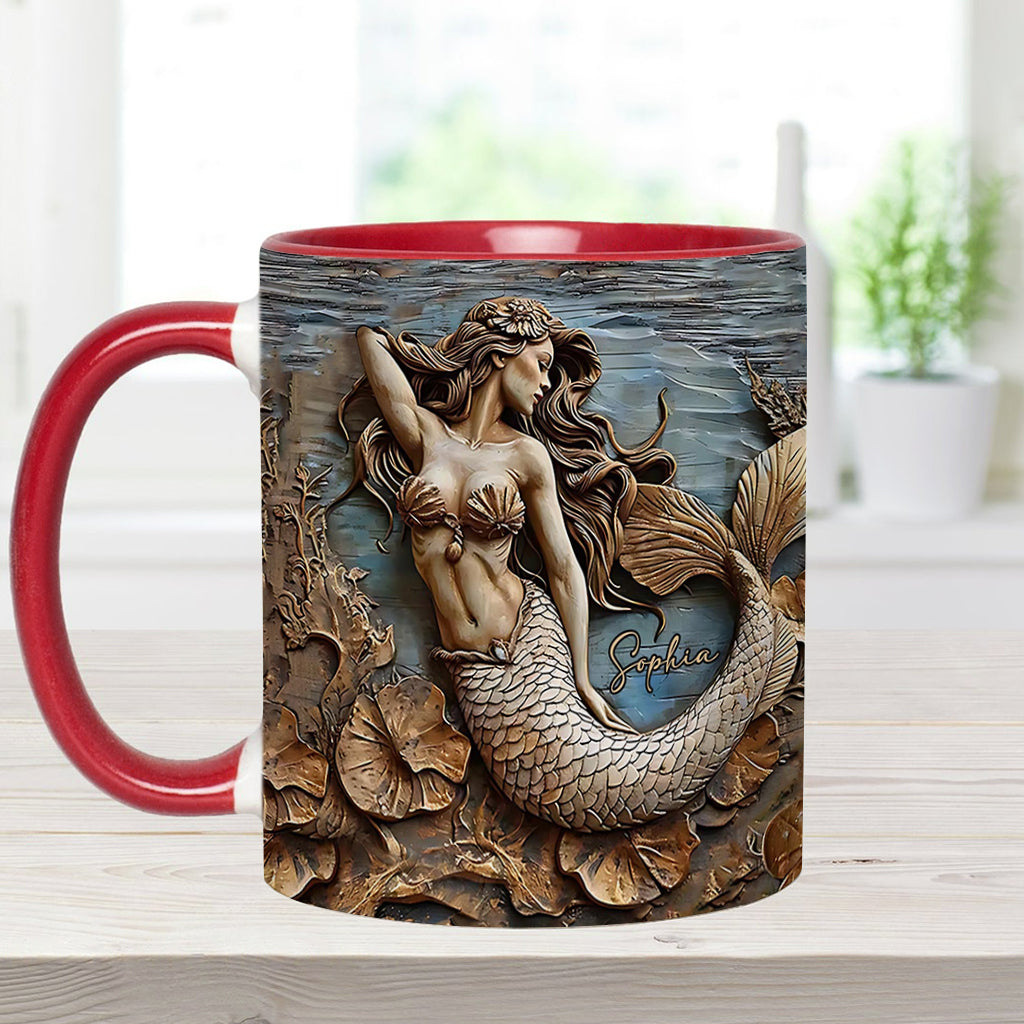 Beautiful Mermaid - Personalized Mermaid Accent Mug