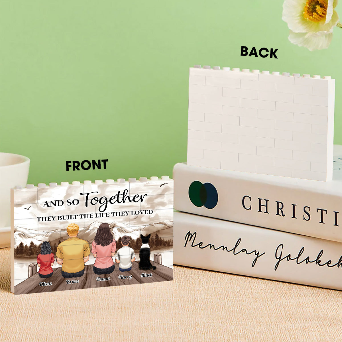 And So Together They Built The Life They Loved - Personalized Family One-sided Horizontal Rectangle Building Brick Blocks