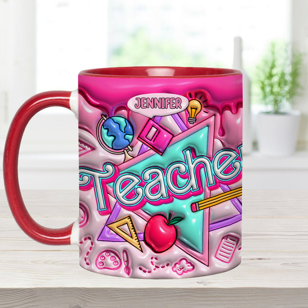 Pink Inflated - Personalized Teacher Accent Mug