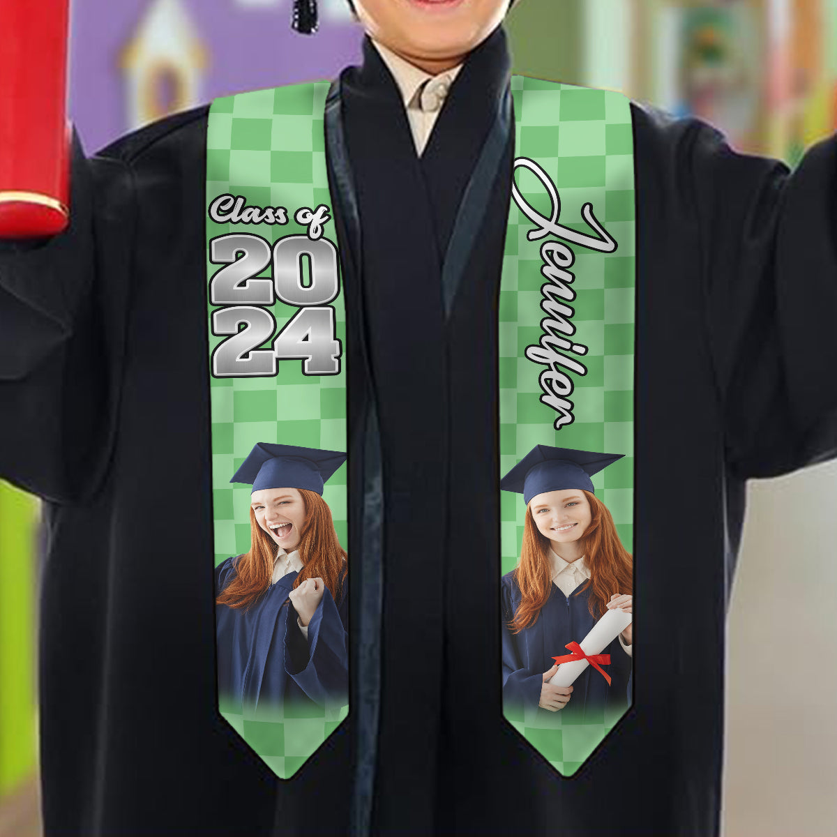 Photo Custom Graduation Stole Sash - Personalized Graduation Graduation Stole