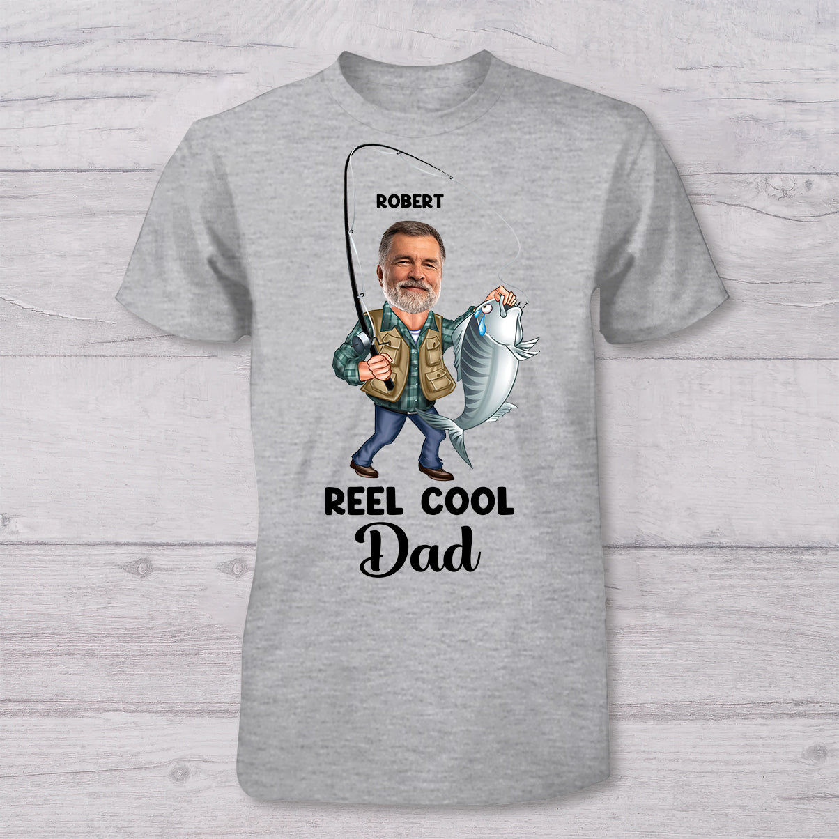 Reel Cool Dad - Personalized Fishing T-shirt And Baby Onesie