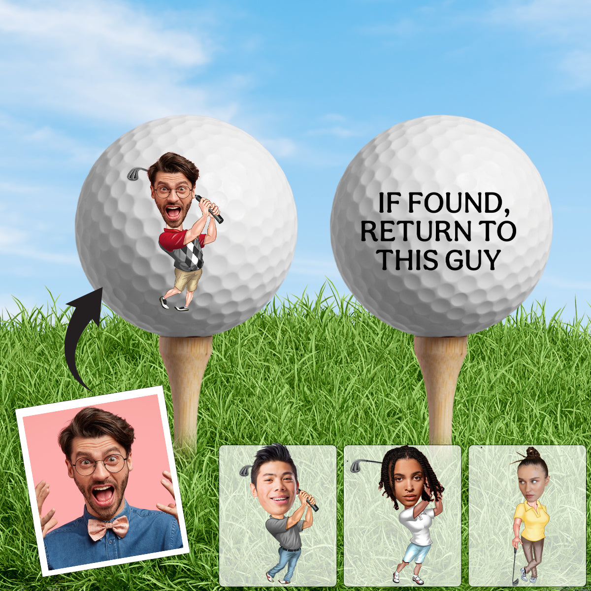 If Found Return To This Guy - Personalized Golf Golf Ball
