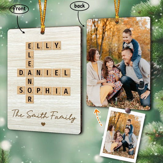 Family Crossword Art - Personalized Family Ornament