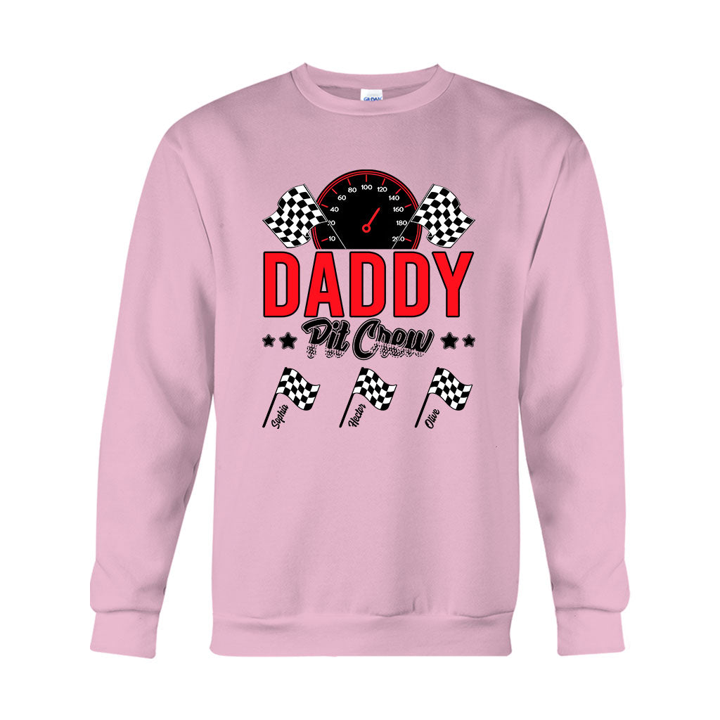 Daddy's Pit Crew Racing Flags - Personalized Racing T-shirt And Hoodie