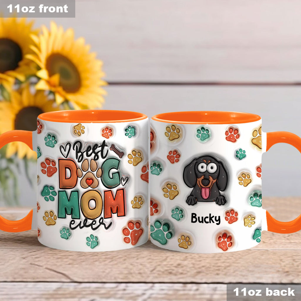 Best Dog Mom Ever - Personalized Dog Accent Mug