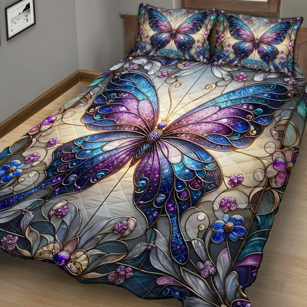 Beautiful Butterflies - Personalized Butterfly Quilt Set