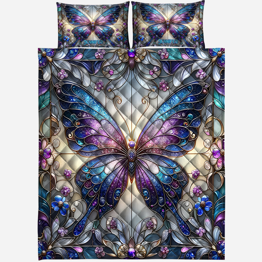 Beautiful Butterflies - Personalized Butterfly Quilt Set