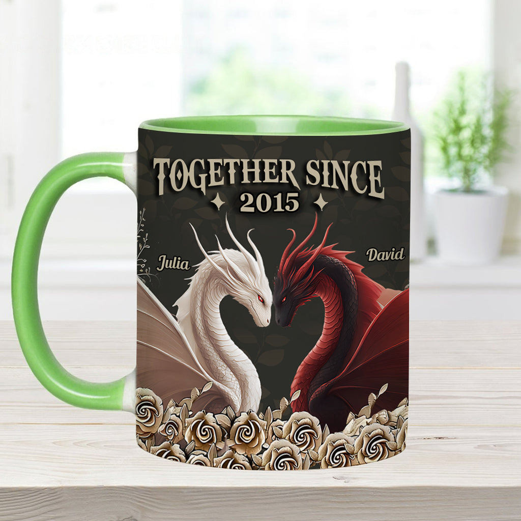 From Our First Kiss - Personalized Dragon Accent Mug
