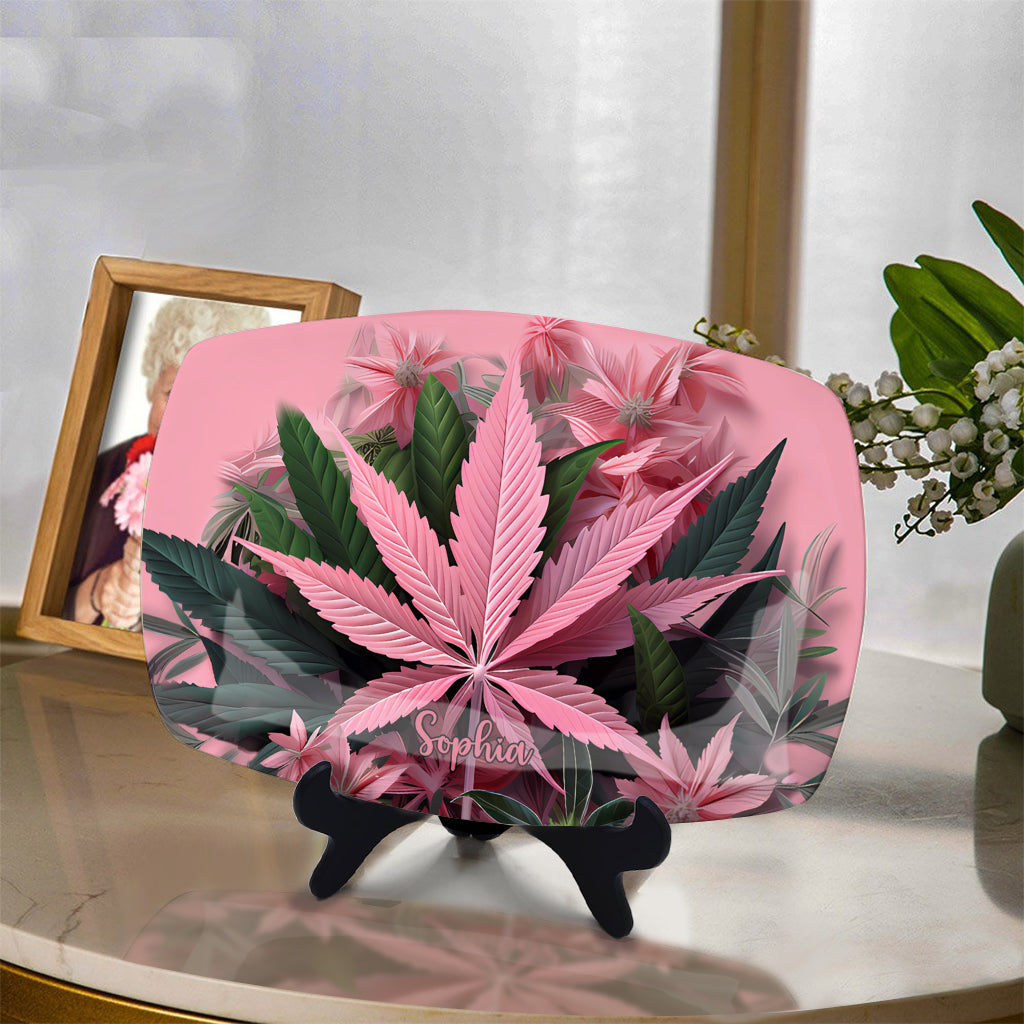 Pink Stoner Chick - Personalized Weed Plate