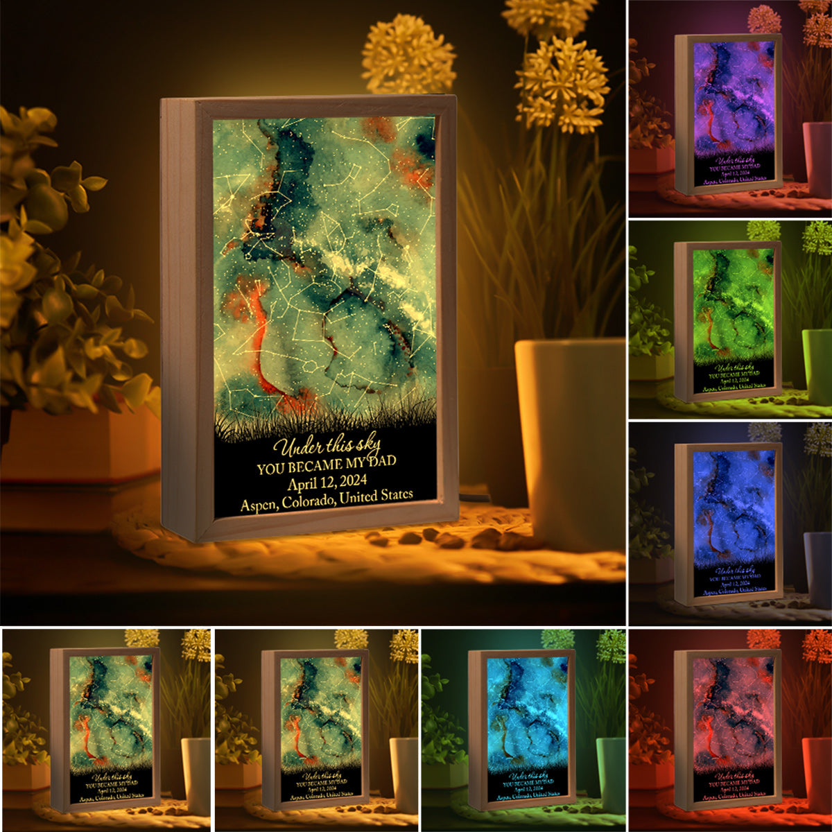 Where Everything Began - Personalized Father Picture Frame Light Box