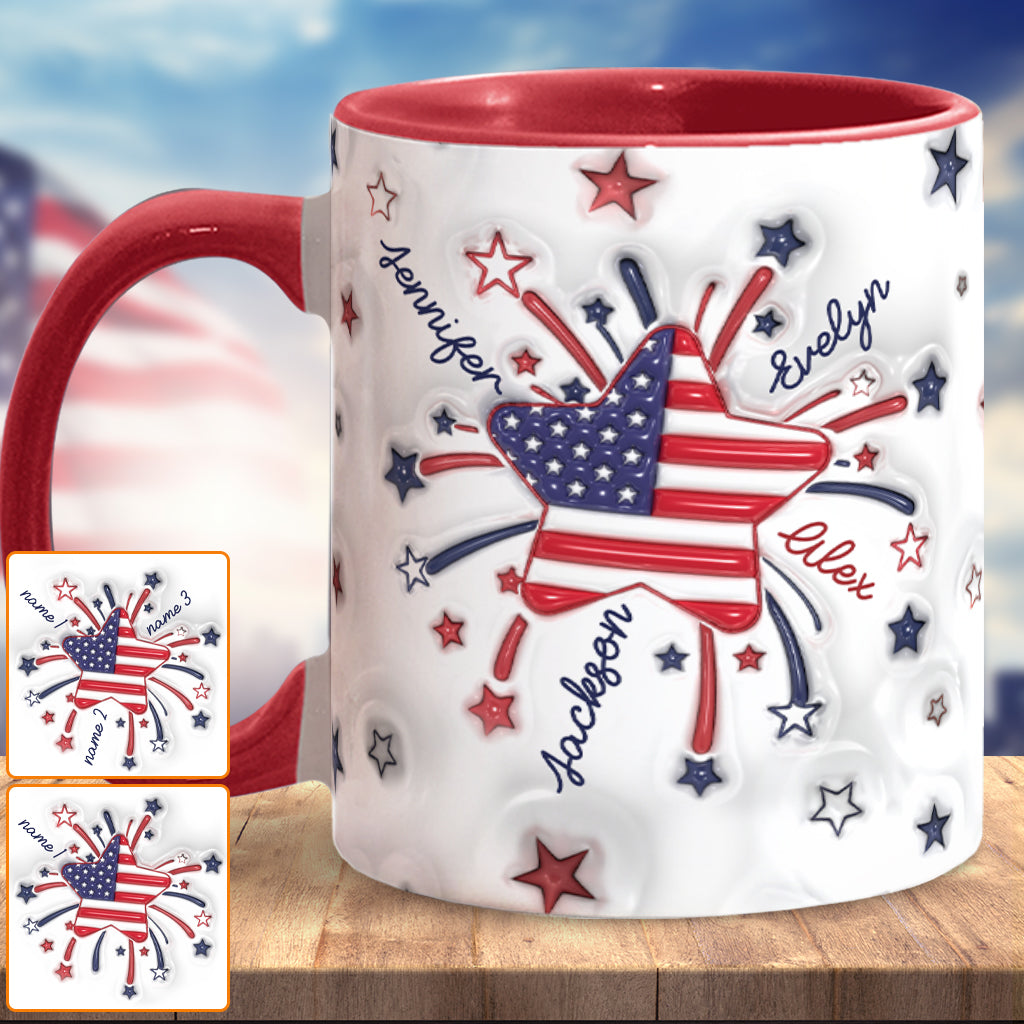 Grandma's Little Star 4th Of July - Personalized Grandma Accent Mug