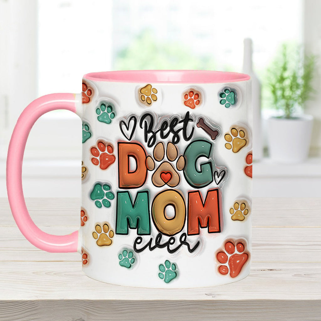 Best Dog Mom Ever - Personalized Dog Accent Mug