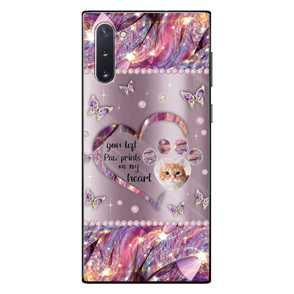 You Left Paw Prints In My Heart - Personalized Dog Phone Case