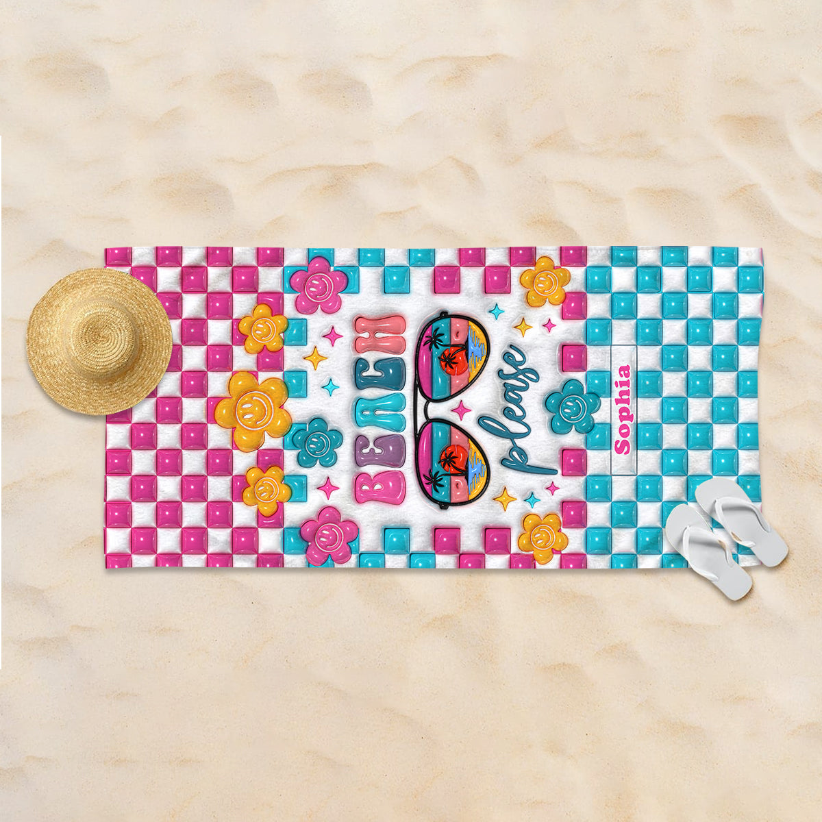 Beach Please - Personalized Sea Lover Beach Towel