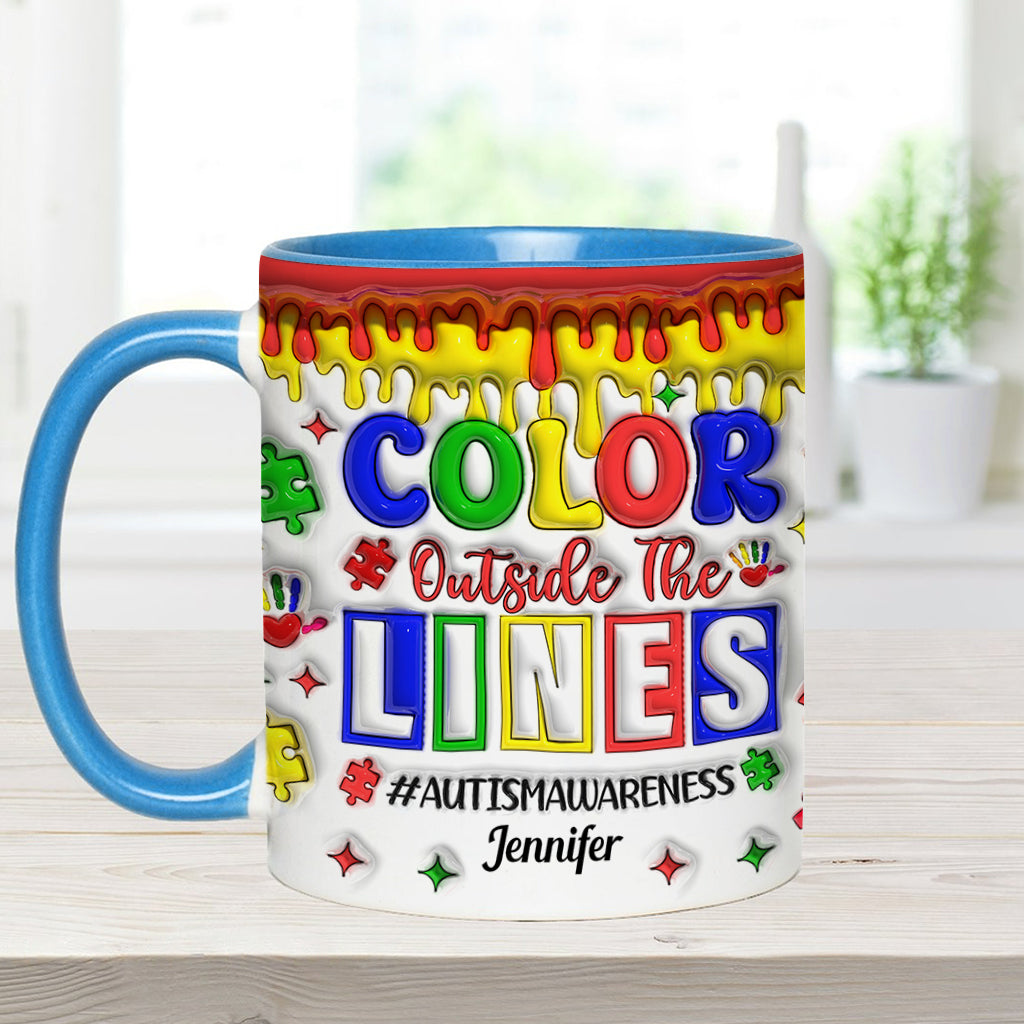 Autism Awareness - Personalized Autism Awareness Accent Mug